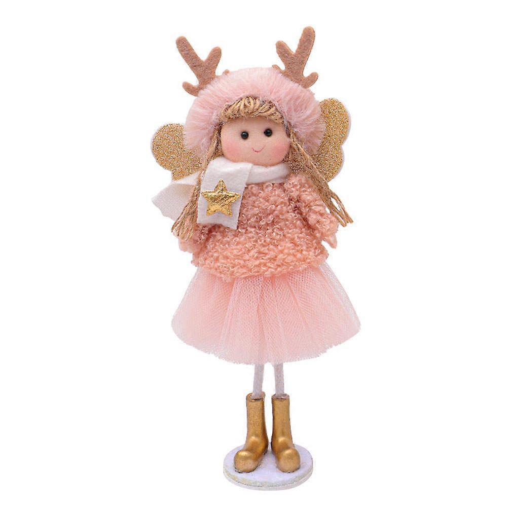 Miniature Ornaments Standing Doll Home Decorating 19.5x8cm 3D Shaped Design Pink 1Pc
