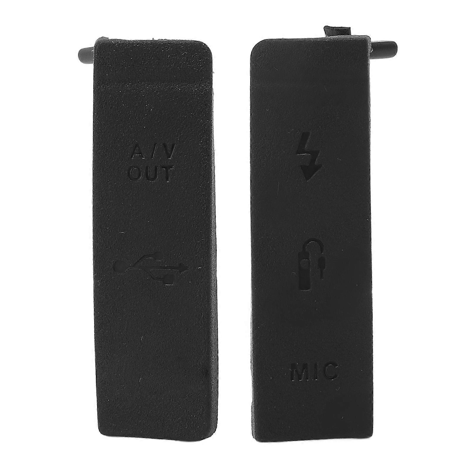 2 pièces couvercle de port de charge USB capuchon de protection en caoutchouc d’interface de données noir pour appareil photo 5D2