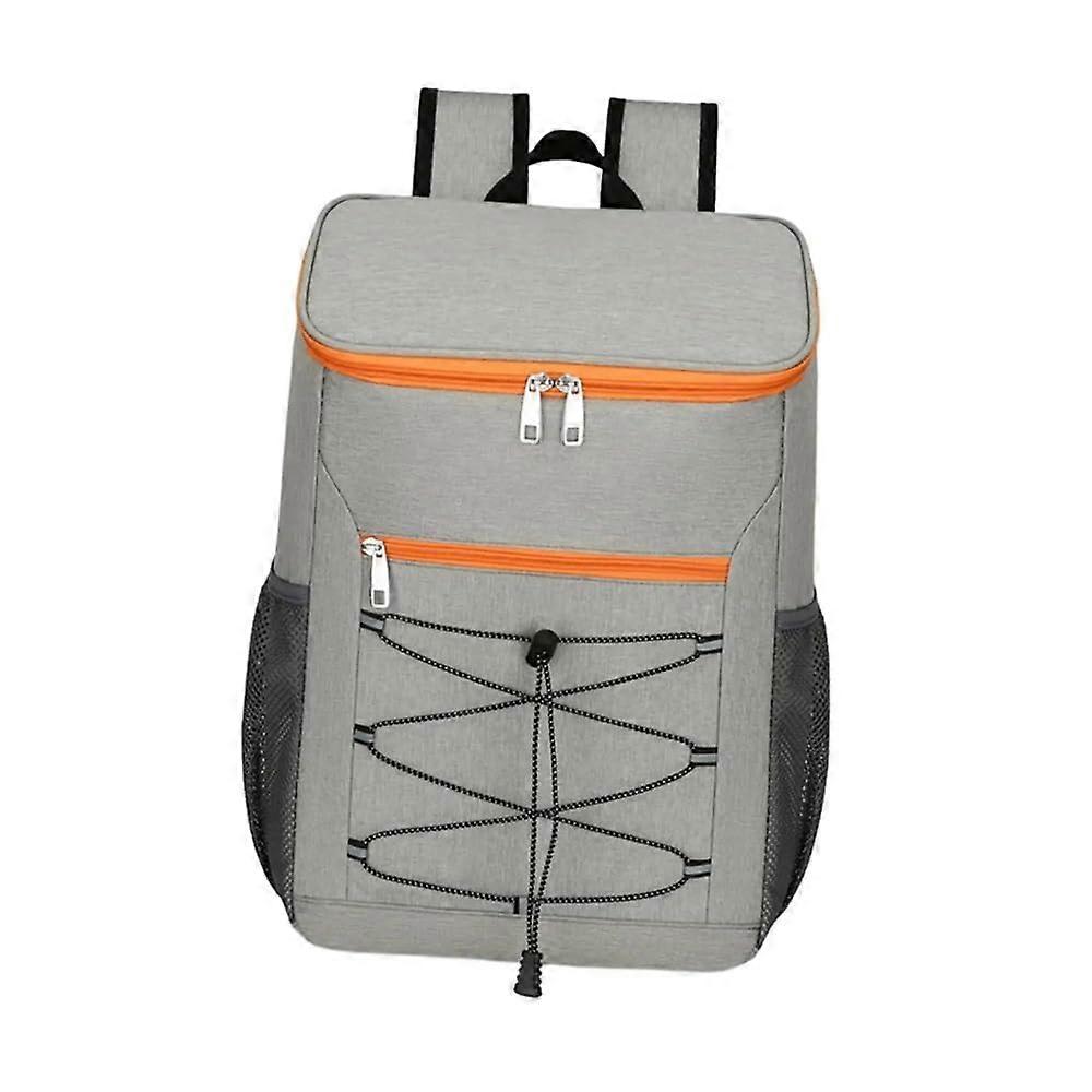Camping backpack, large capacity, hiking, picnic, multifunctional, gray orange.