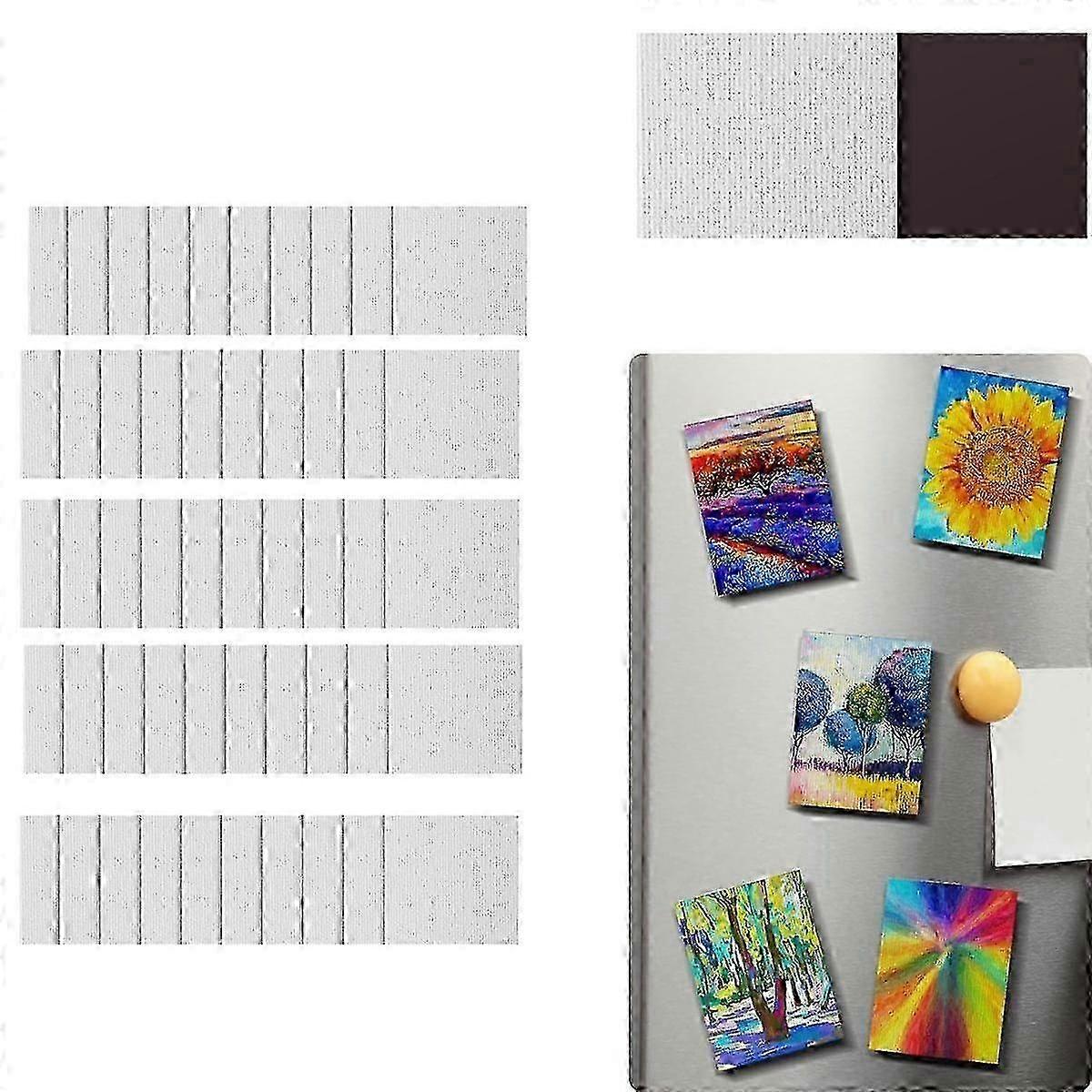 50 Pcs Magnetic Painting Canvas Panel 3x3 Inches Magnetic Canvas Boards Magnetic Canvases for Paint jn