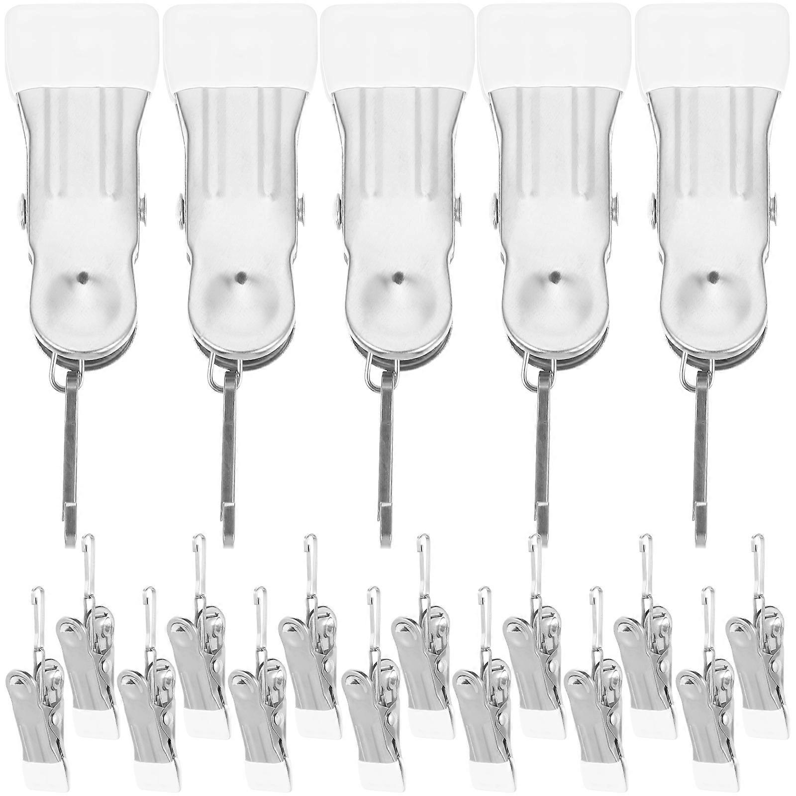 Hook Clips For Hanging Clothespins Smooth Edges Compact Design 20Pcs