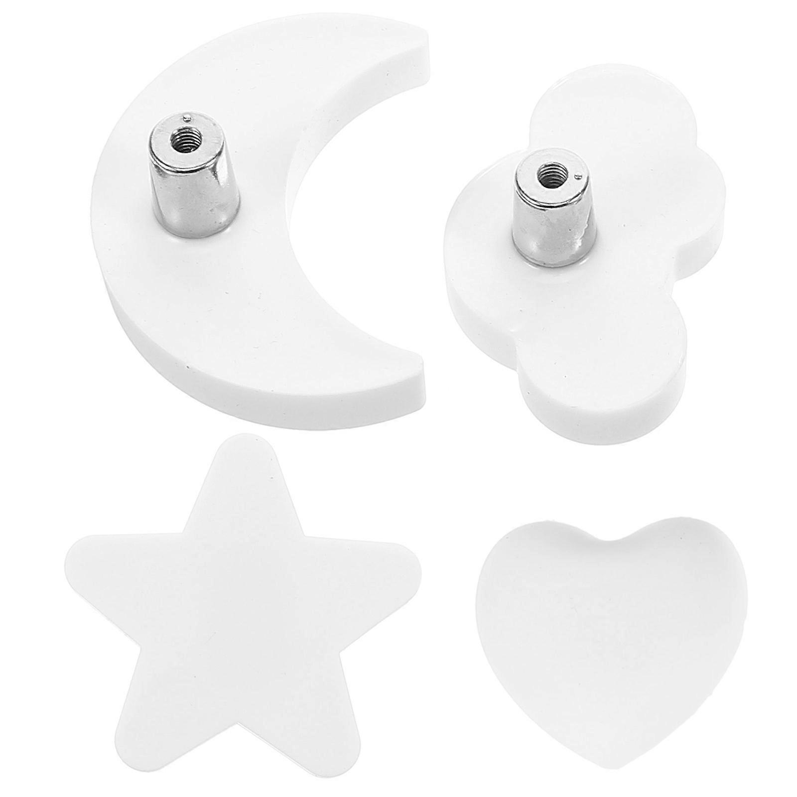 Kids Dresser Knobs Cabinet Knobs Replacement For Nursery Decoration White Color 4Pcs
