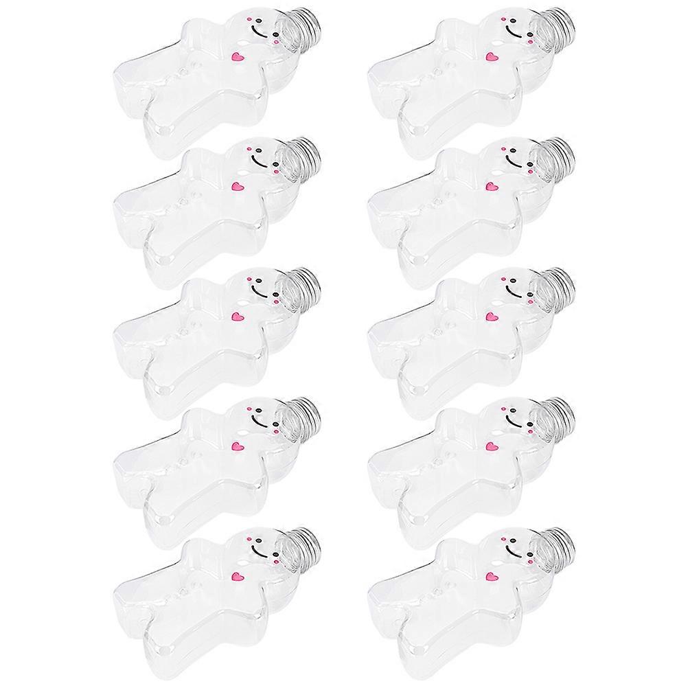 Drinking Bottle Gingerbread Man Bottles Outdoor Use Transparent 700ml Flat-Bottomed Design 10Pcs