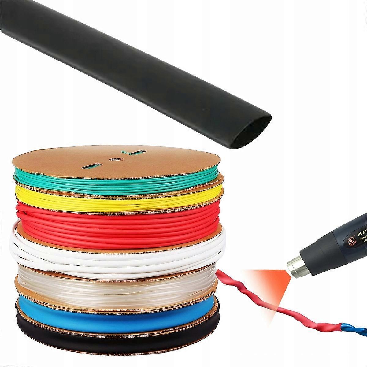 Rosfix Heat Shrink Tubing Black 20mm 1M – High Flexibility | 2:1 Shrinkage | Electronics Insulation