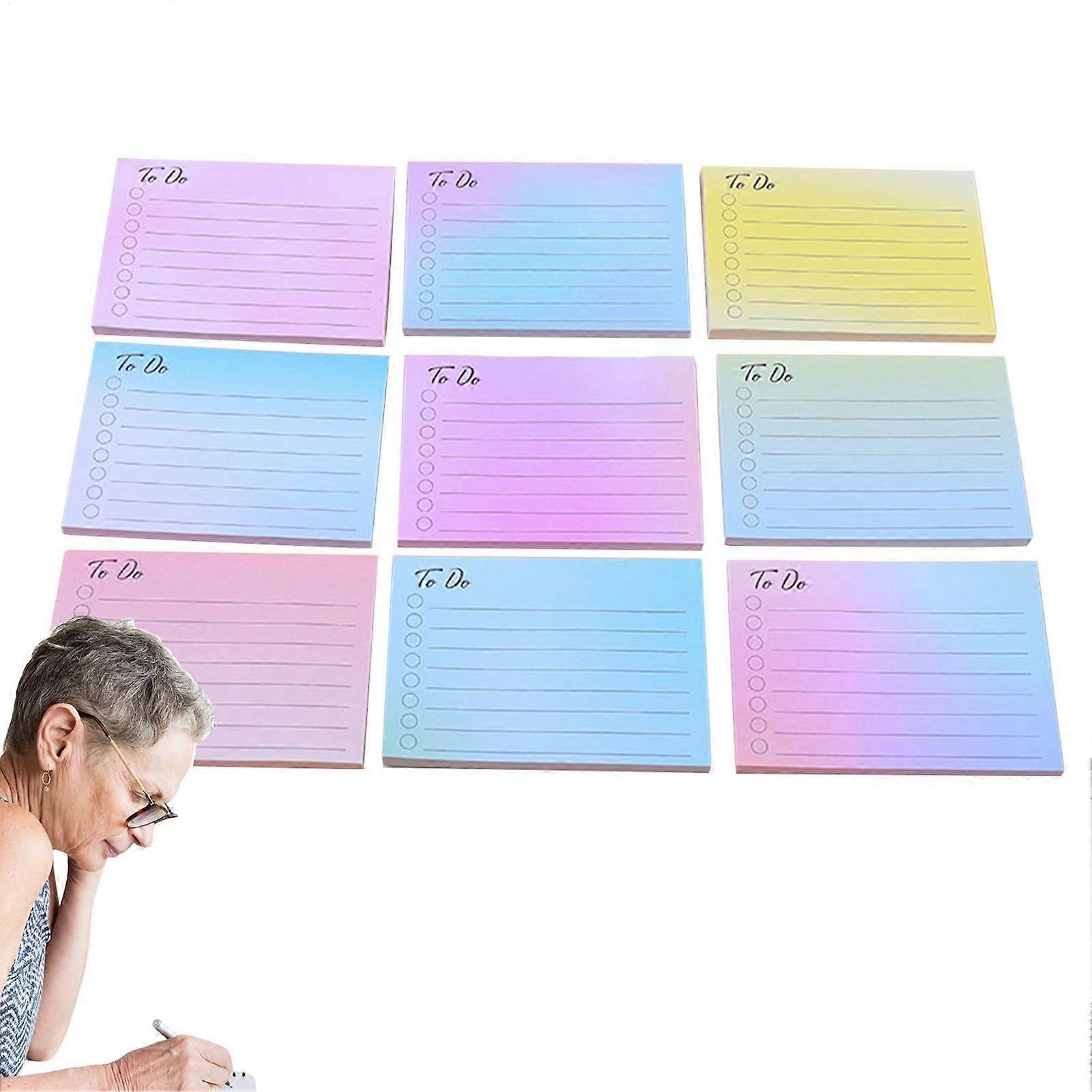 Lined sticky notes for planners, lined memo sticky notes pack of 9 doublesided adhesive