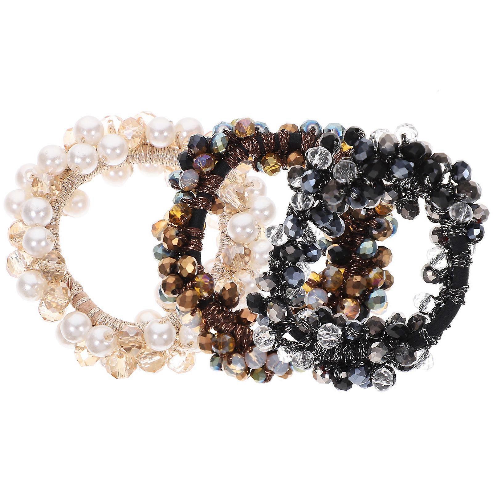 Crystal Hair Accessories Simple and Versatile for Girls 7.5x7.5x2cm 3Pcs