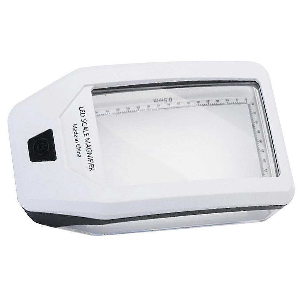 Led Magnifier Reading Tool General Users Indoor Use 14X8.2X3.7CM White Oval Ergonomic Design 1Pc