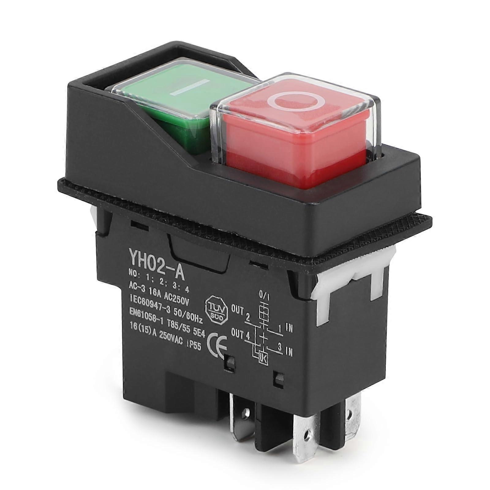 Electromagnetic Switch, 250 V Machine Push Button Switch, BuiltIn / Device Switch, Machine Switch, Safety Switch, for Grinding Machine (4 PIN)