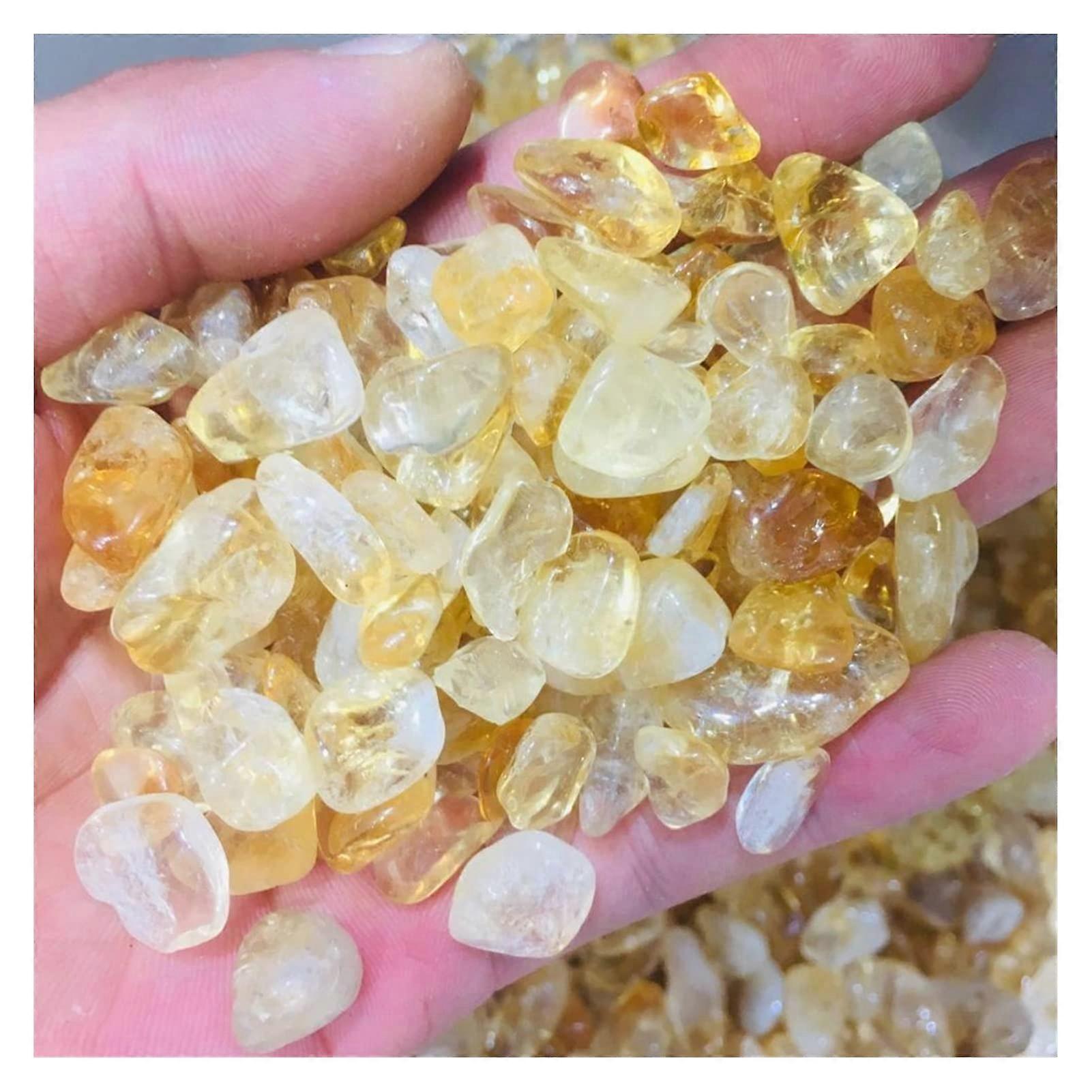 Natural citrine quartz crystal tumbled stone, polished semiprecious crystal pebble natural stone (Size: 500g)