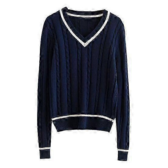 Preppy stil tröja för unisex långärmad lös passform stickade toppar