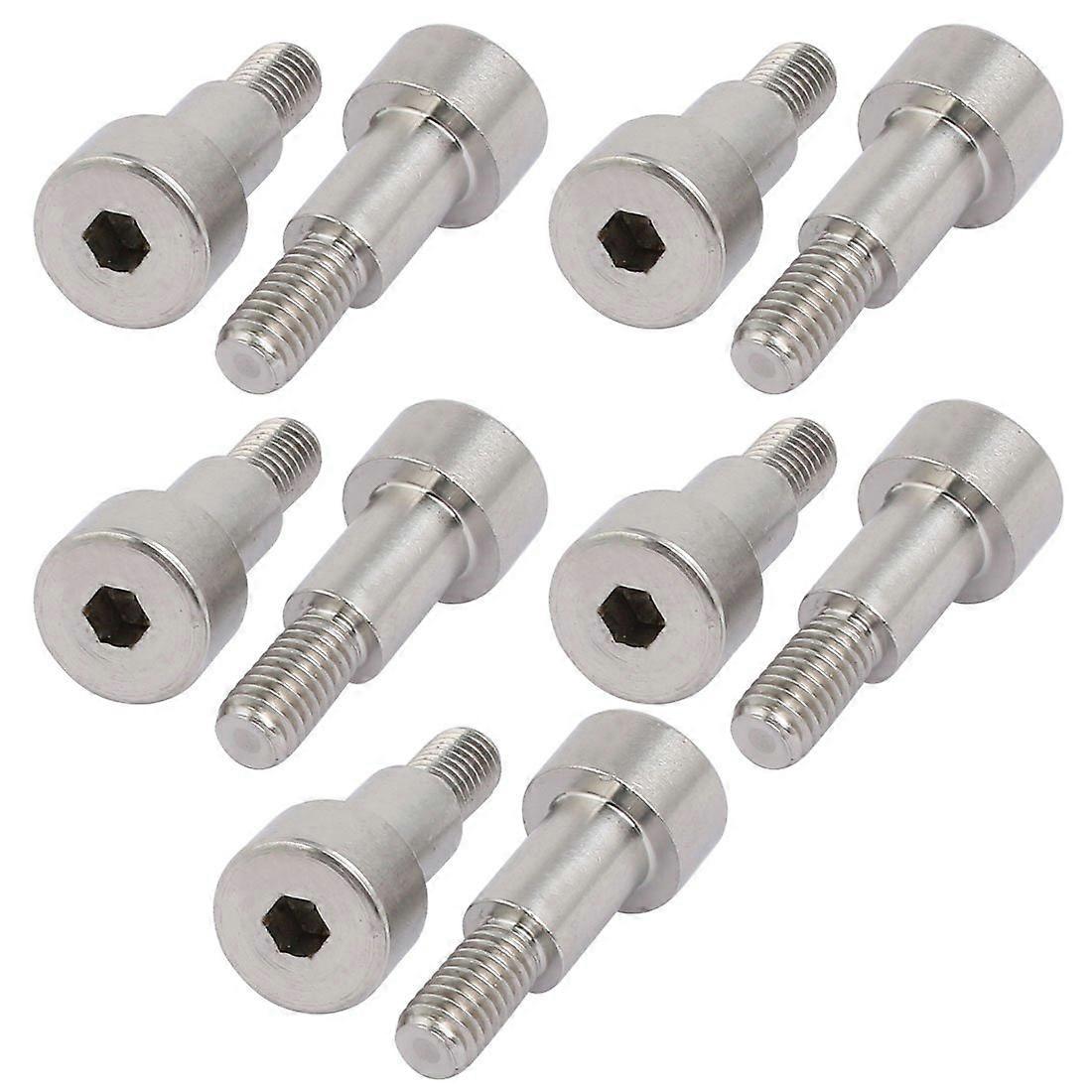 304 Stainless Steel Hexagonal Shoulder Bolts, 8 Mm Shoulder Diameter, 12 Mm Length, M6 Thread, Pack Of 10
