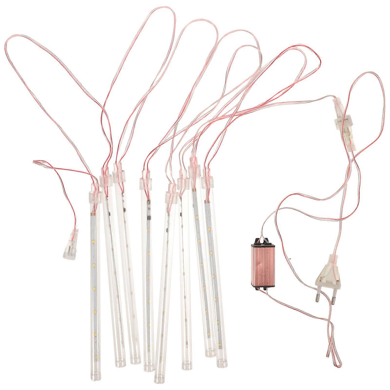 Falling String Lamp 2Pcs White PVC LED Meteor Shower Light Energy Saving for Decoration