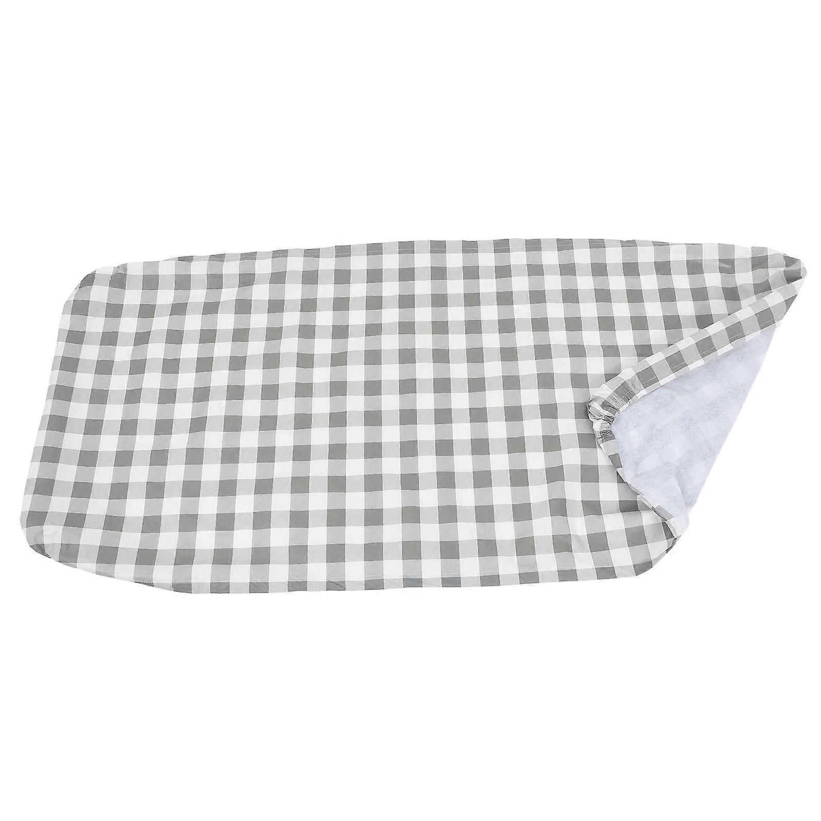 Grey Elasticized Outdoor Table Cover for Camping High Elasticity PVC and Flannel Fits Various Sizes