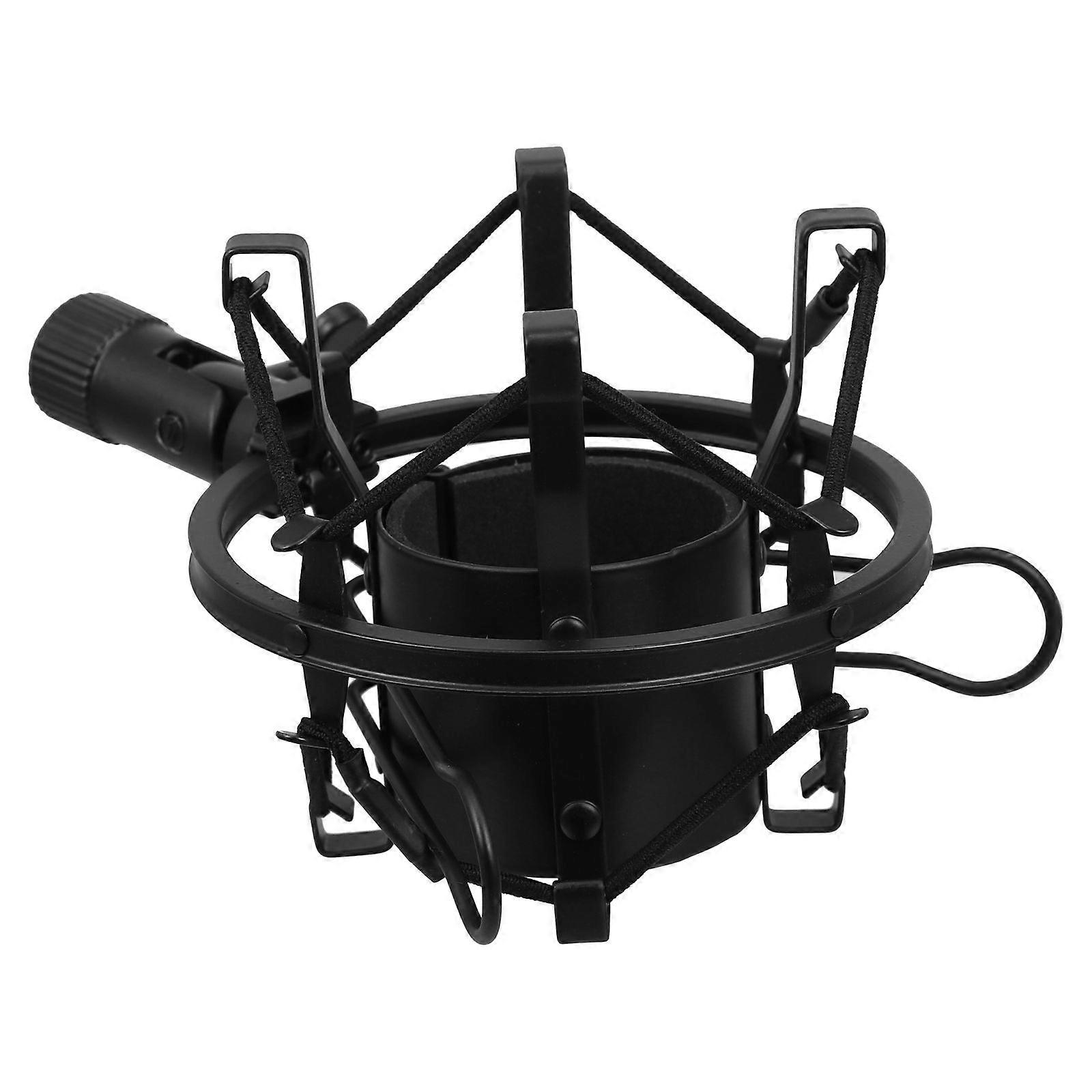 Anti Vibration Isolator Mounting Bracket Microphone Mount Shock Absorption Black Circular For Live Broadcast Musicians 1Pack