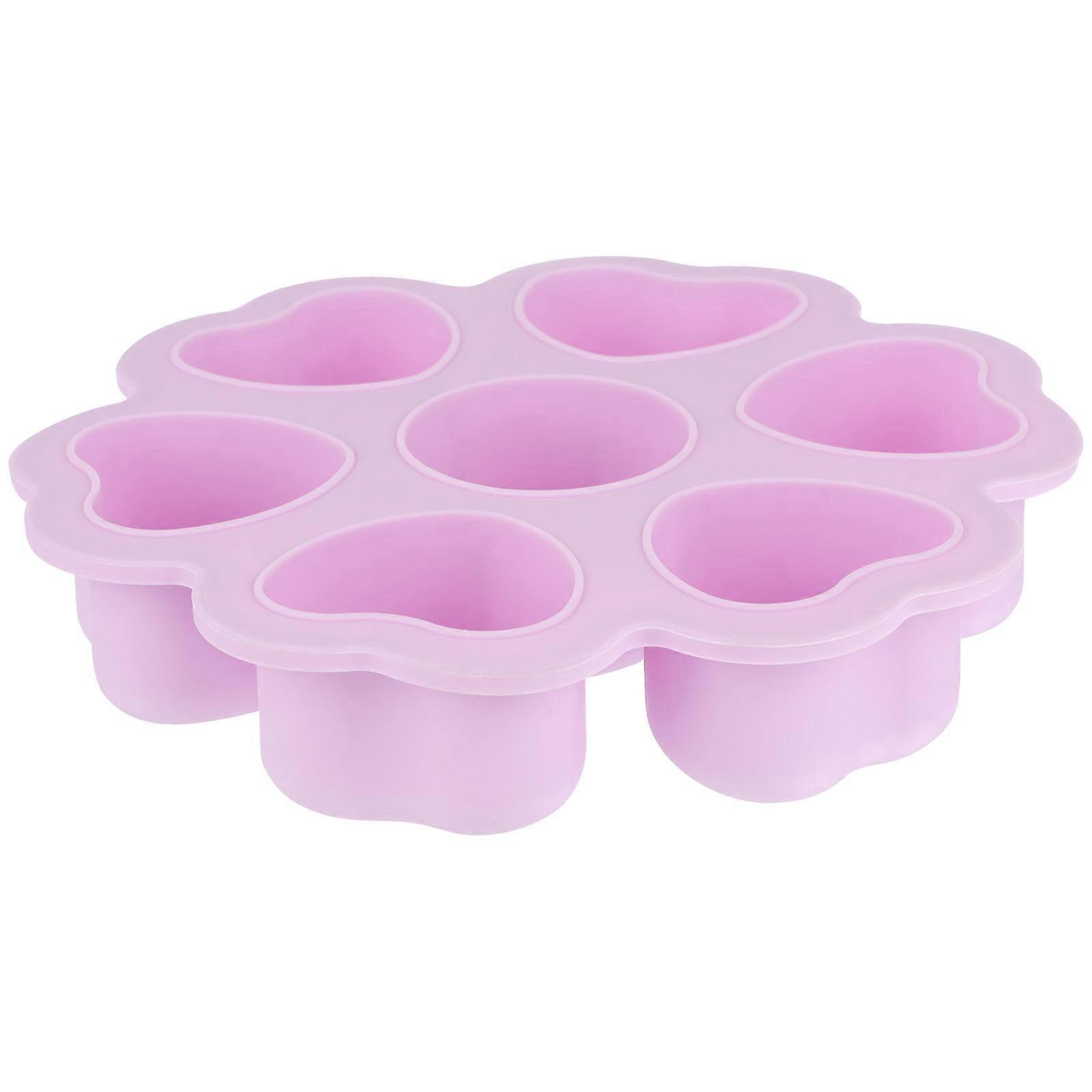Purple Silicone Heart Shaped Ice Cube Tray for Home Baking Use