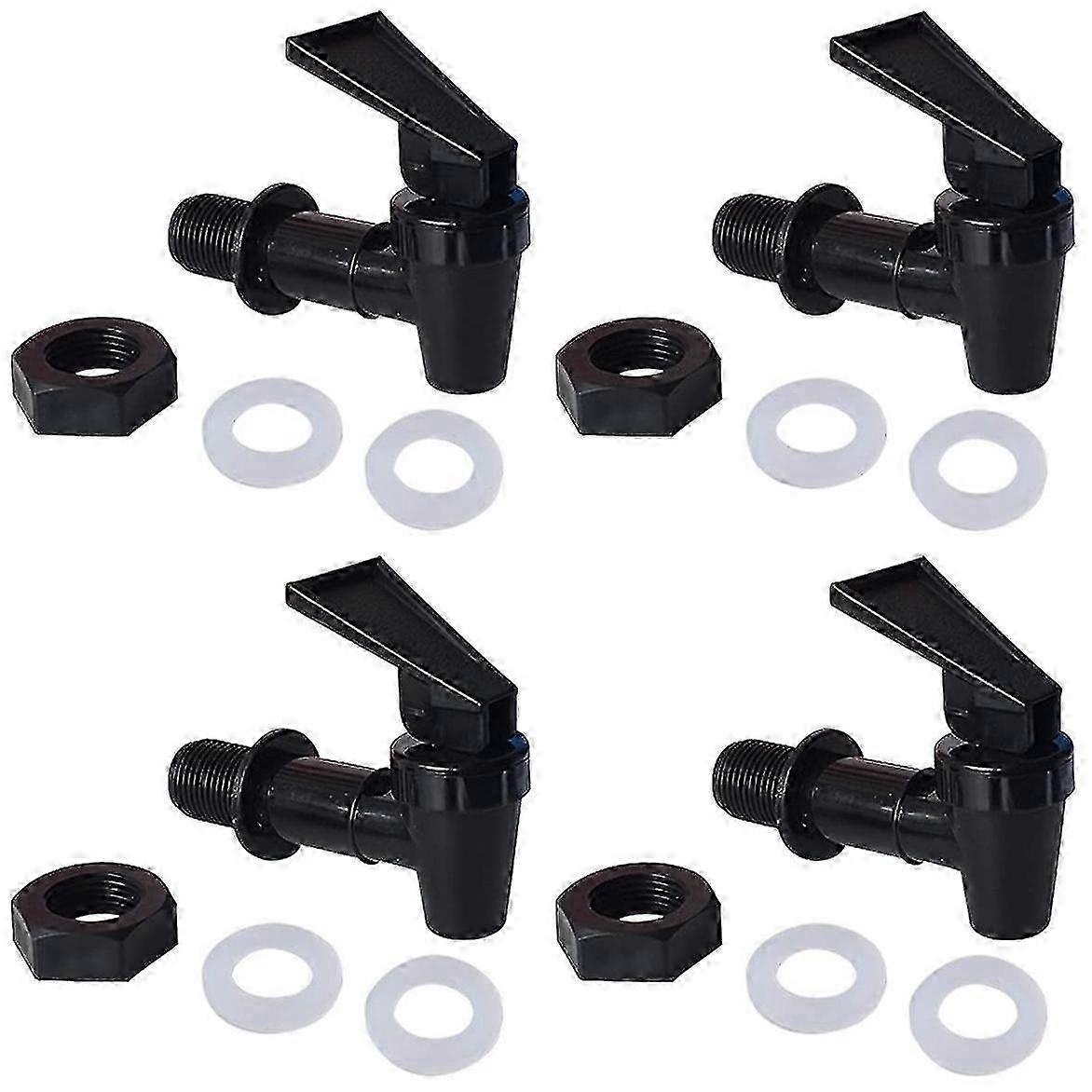 ウォータークーラーとボトルジャグ用の交換用蛇口タップセット4個セット-再利用可能なスピゴットスパウトディスペンサー