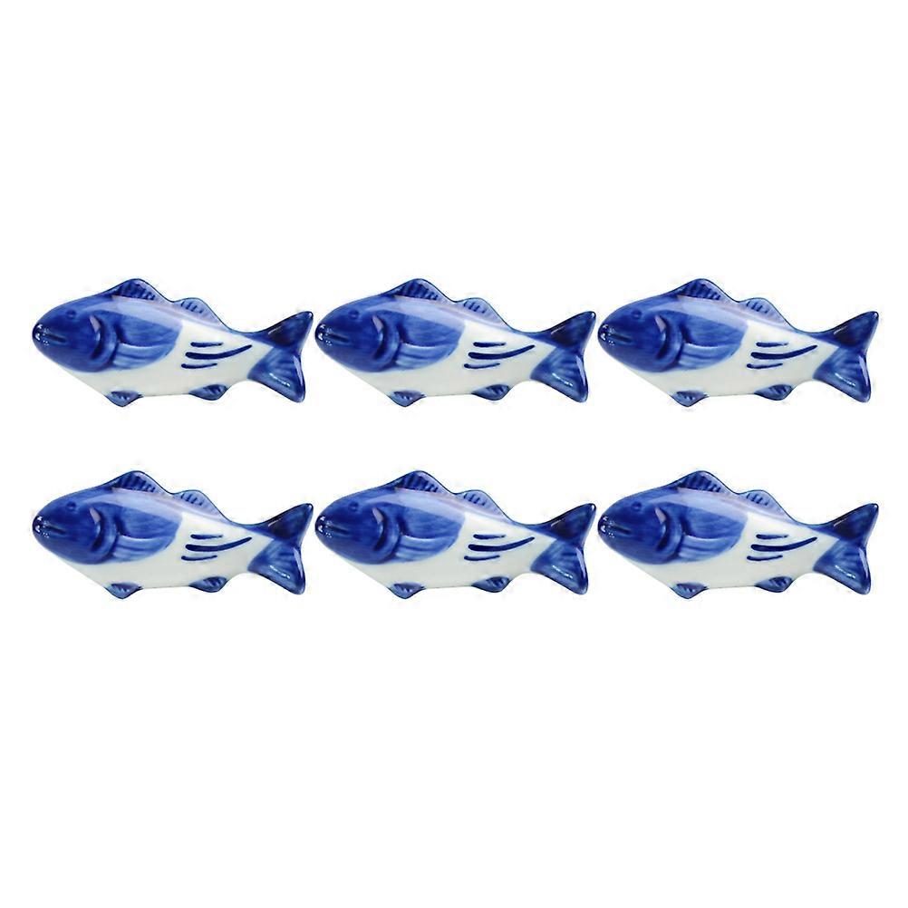 Chopsticks Rest Stands Reusable Holder Stand Japanese Style Tableware Placement Blue White 8Pcs