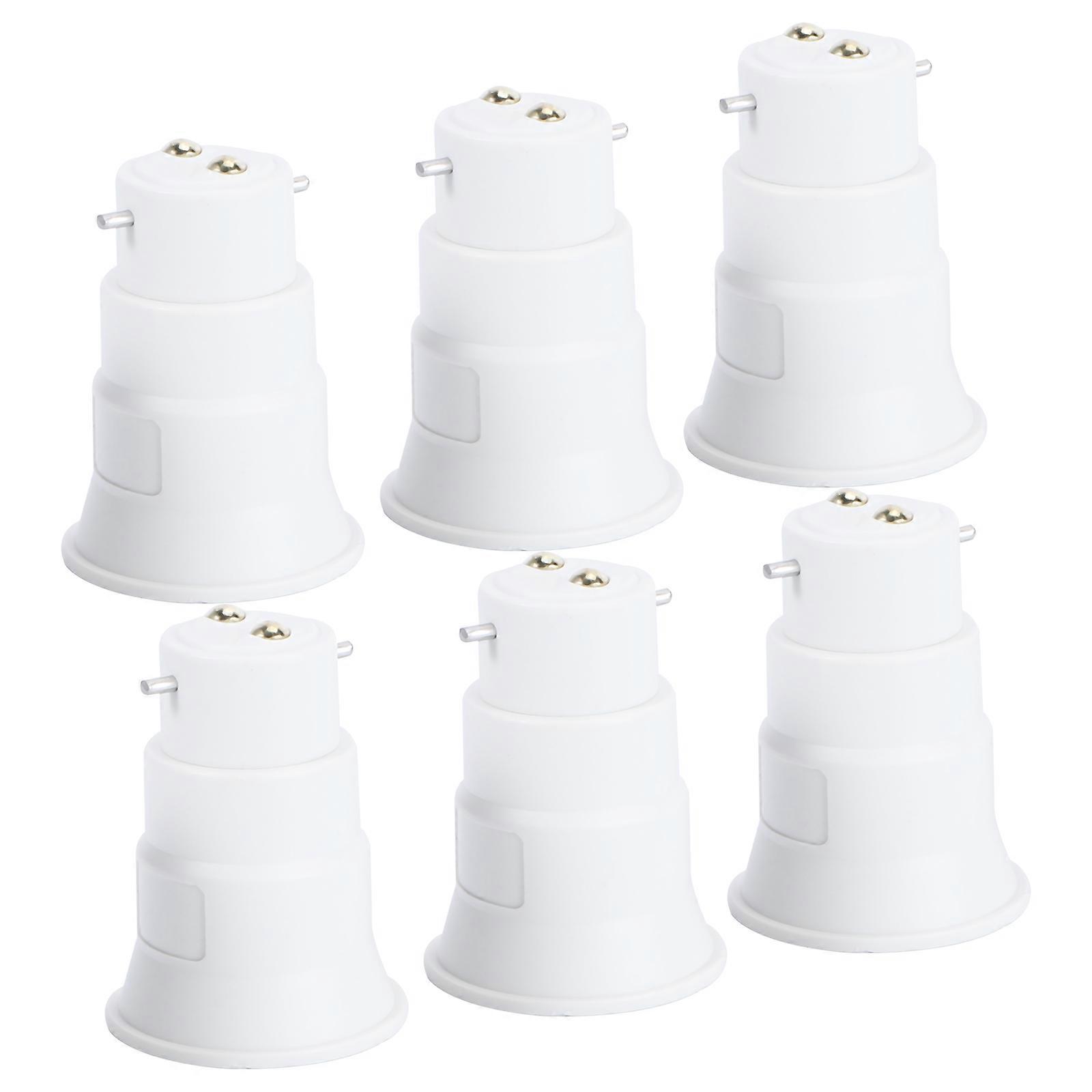 Light Bulb Holder Converter B22 to E27 Adapter 6Pcs for Bulb Use White