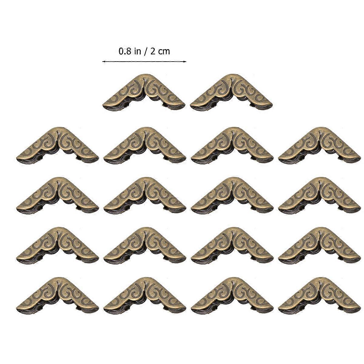 50pcs Antique Brass Metal Corner Protectors for Scrapbooks, Notebooks, Menus & Albums – Decorative, Durable, Easy to Use Retro Design