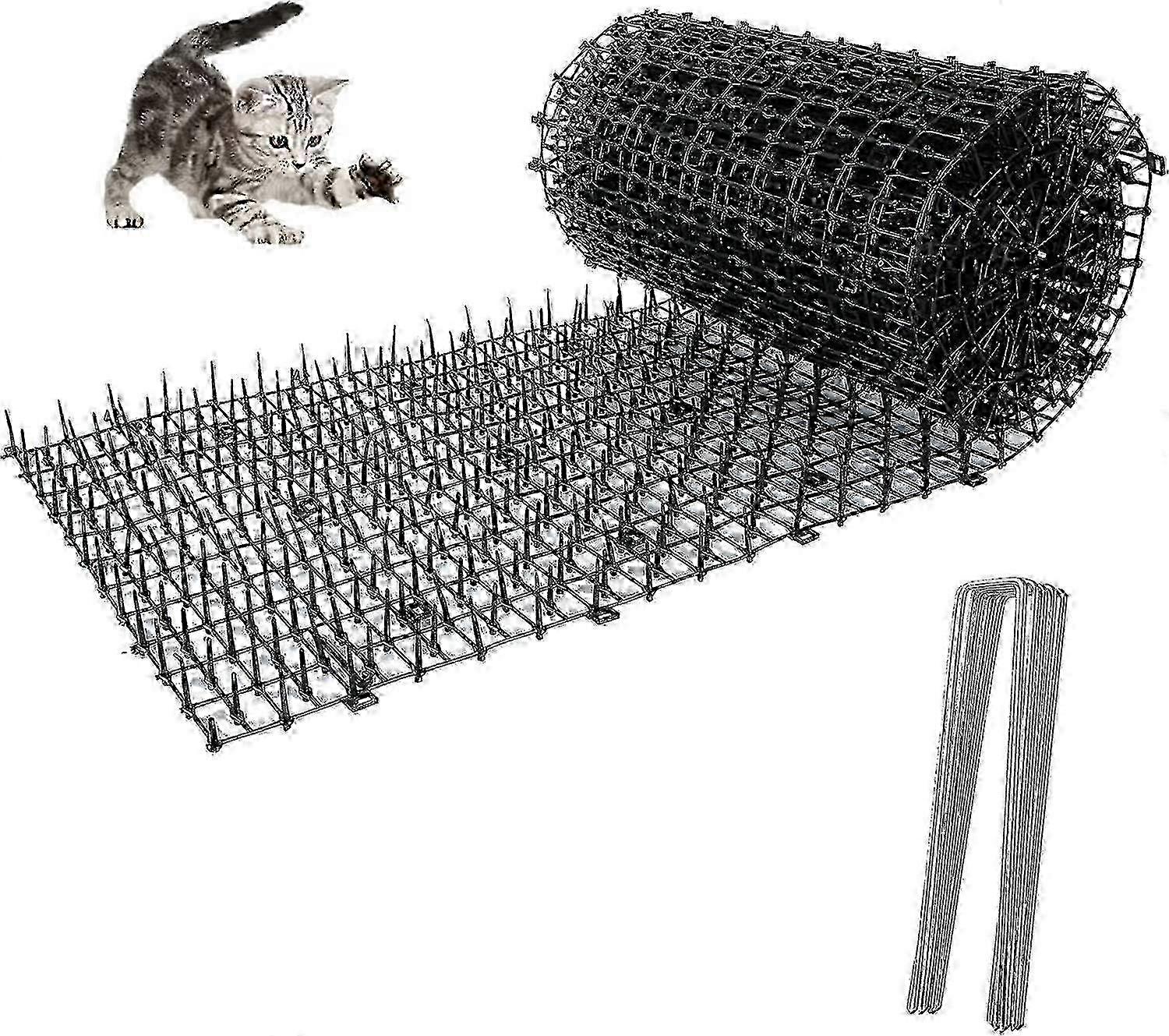 Anti-Cat Scat Mat with Spikes - 200x28cm Plastic Repellent Mat for Cats & Pets - Cat Deterrent Net with Prickle Strips