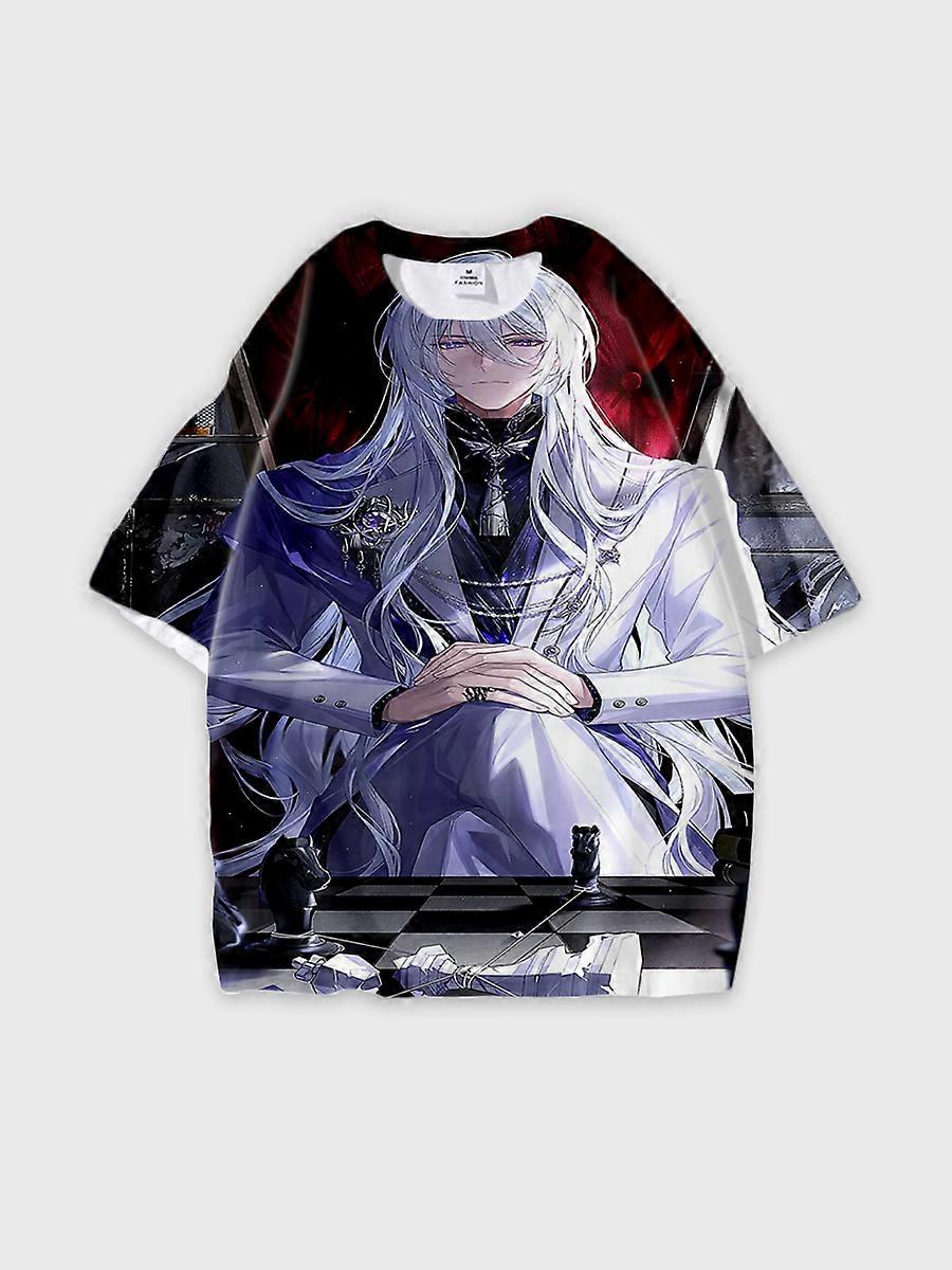 T-shirt round neck Animation Character Pattern loose short sleeve E3508