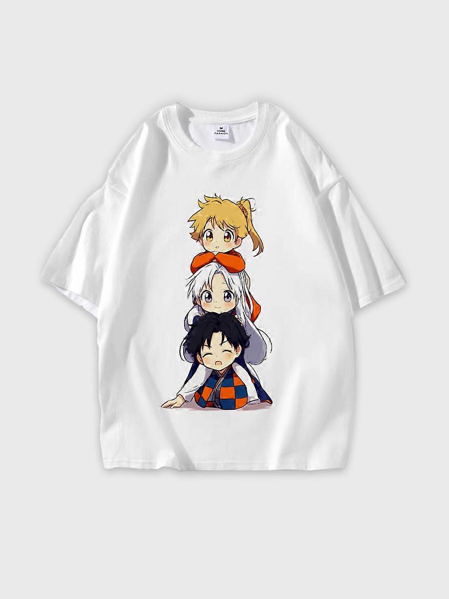 T-shirt round neck book Characters Pattern loose short sleeve P1769