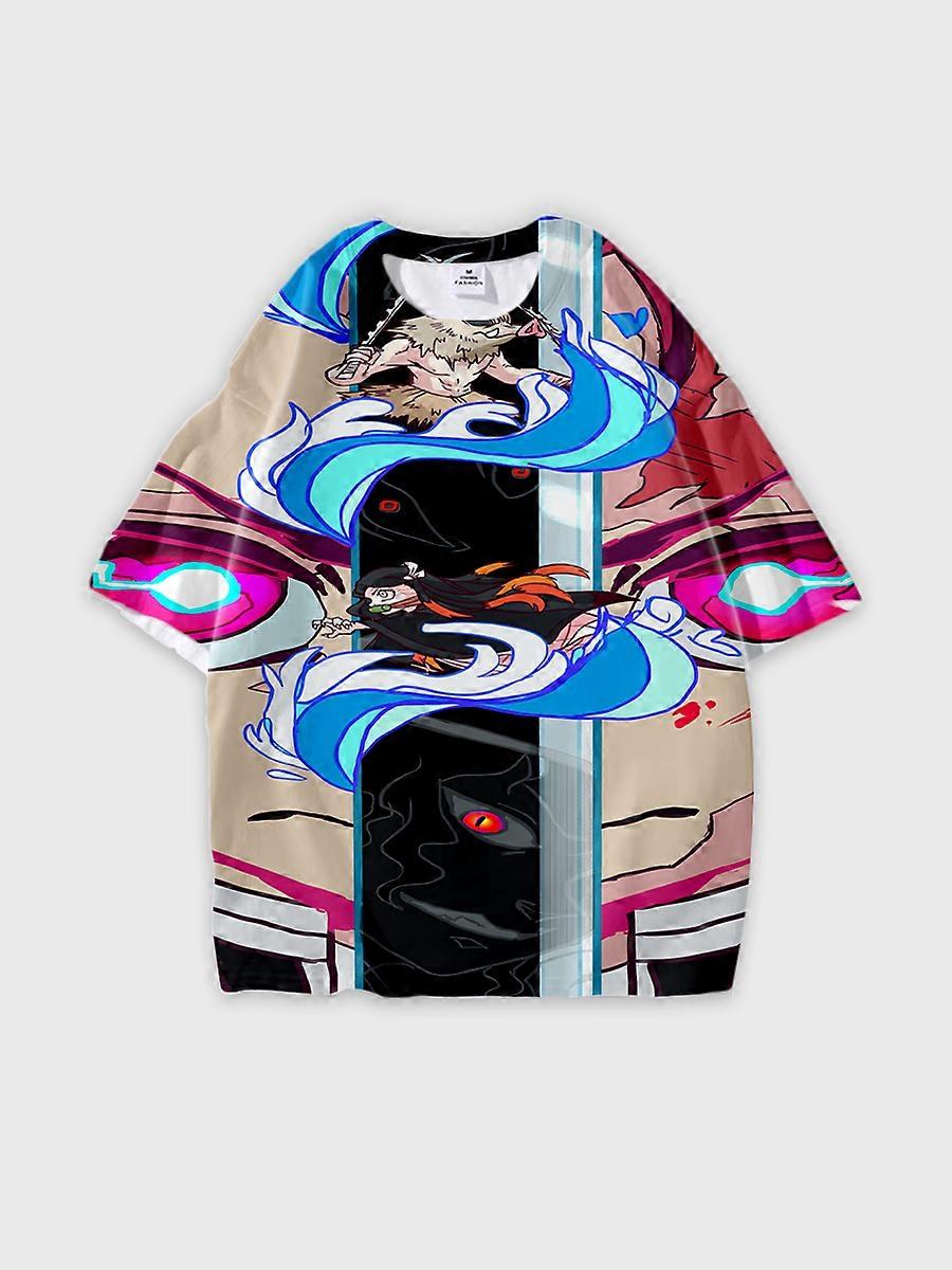 T-shirt round neck Character Pattern loose short sleeve P678