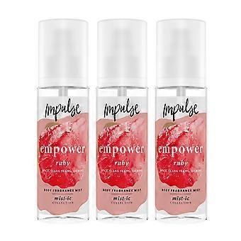 Impulse Empower Body Fragrance Mist Spicy Ginger, Ylang-Ylang & Jasmine, 3x150ml