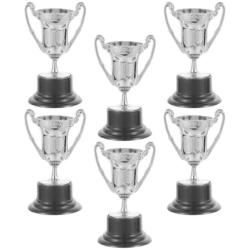 Mini Trophy Award For School Competition And Festival Decoration 6Pcs With Silver Color