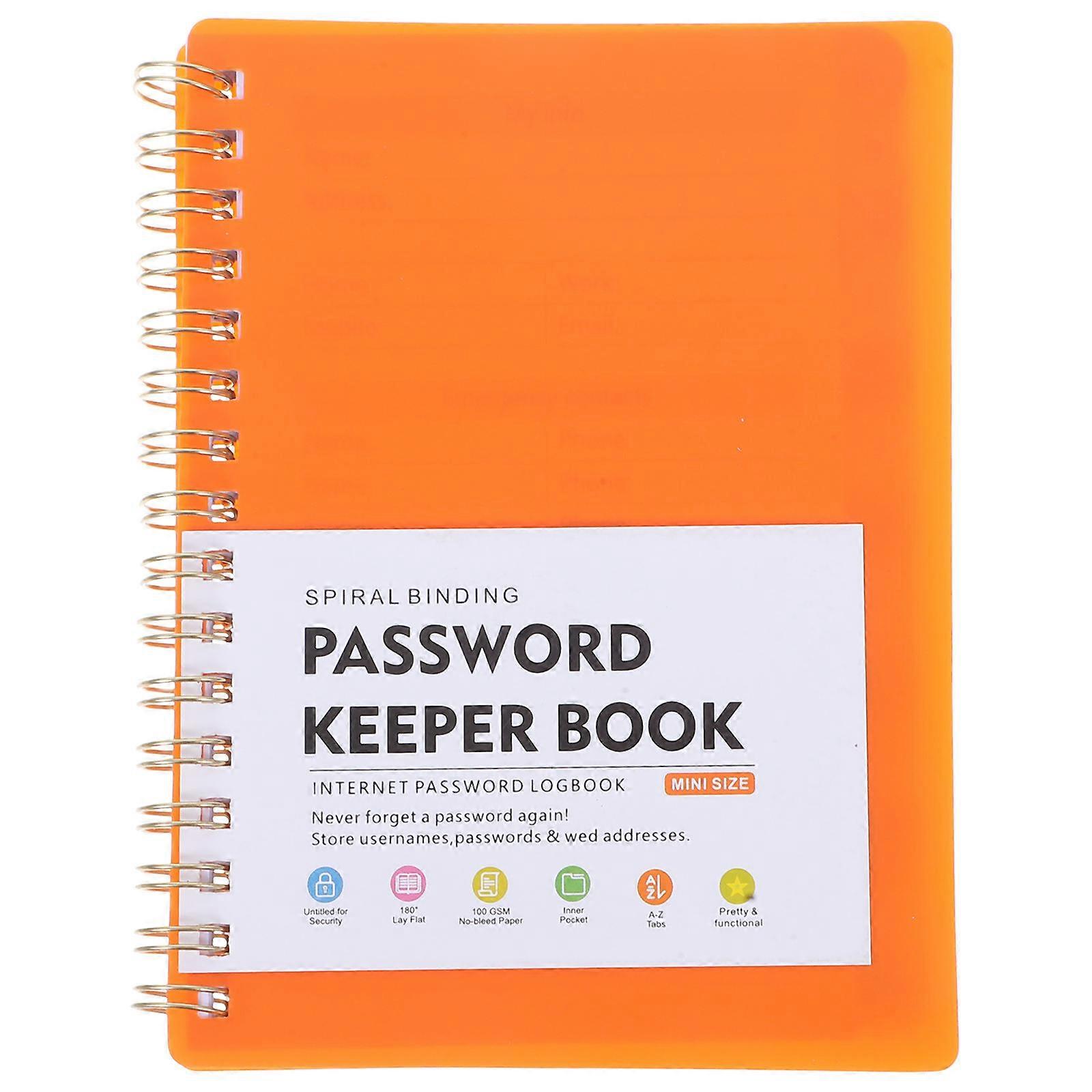 Website Address Recording Multi-Function Notebook with Alphabetical Tabs for Office Use Orange 15.00X11.00X1.50CM Note Taking 1Pcs