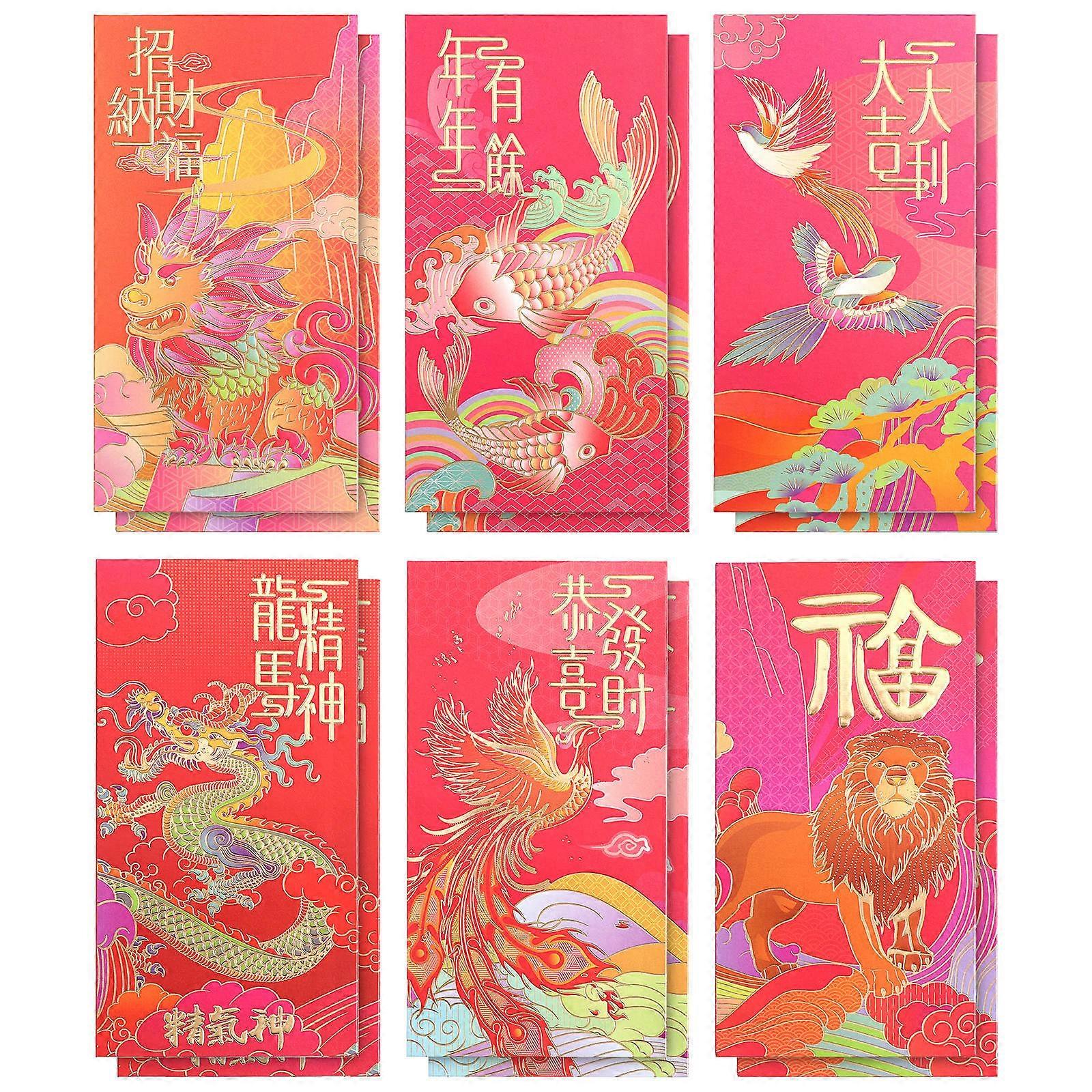 Chinese Style Red Envelope for Home Use Assorted Color Paper Material Creative Design Spring Festival