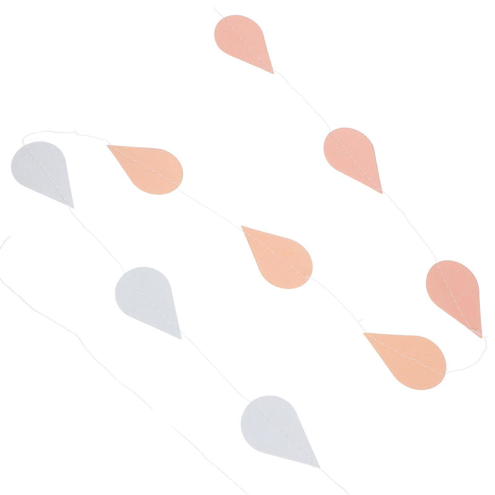 Hanging Raindrop Banner For Wedding And Baby Shower Celebration In Pink Gradient Color With Decorative Function 4 Strings