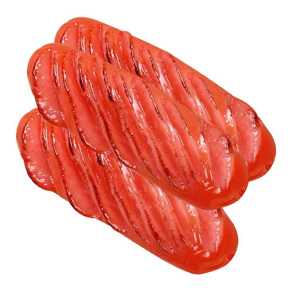 3pcs Mini Hot Dog Simulation Model Realistic Roasted Sausage Props for Table Decoration, Party Events, Photography Display