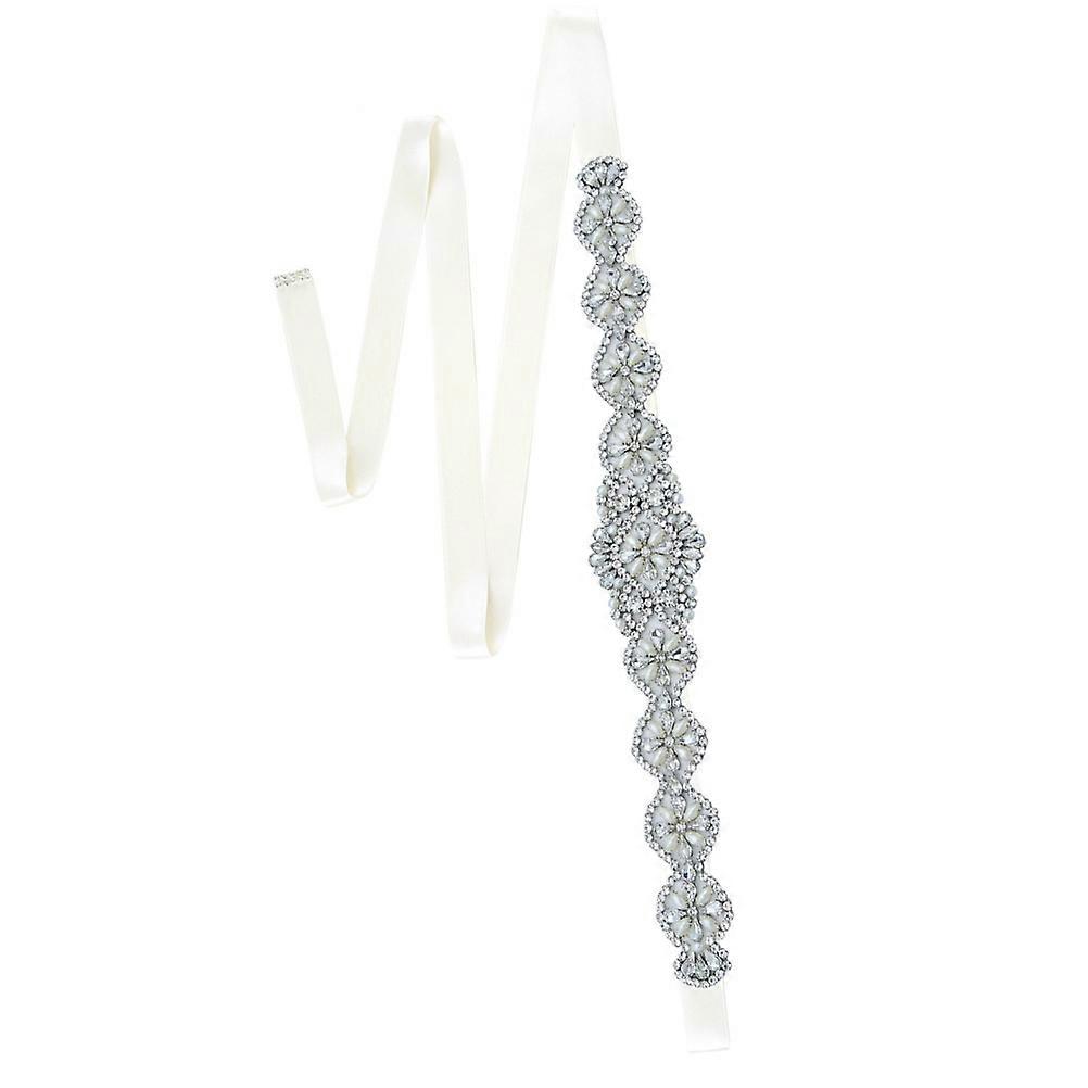 Here's a polished and engaging product description for your **Bridal Belt with Sparkling Rhinestones and Imitation Pearls**:
✨ **Elegant Bridal