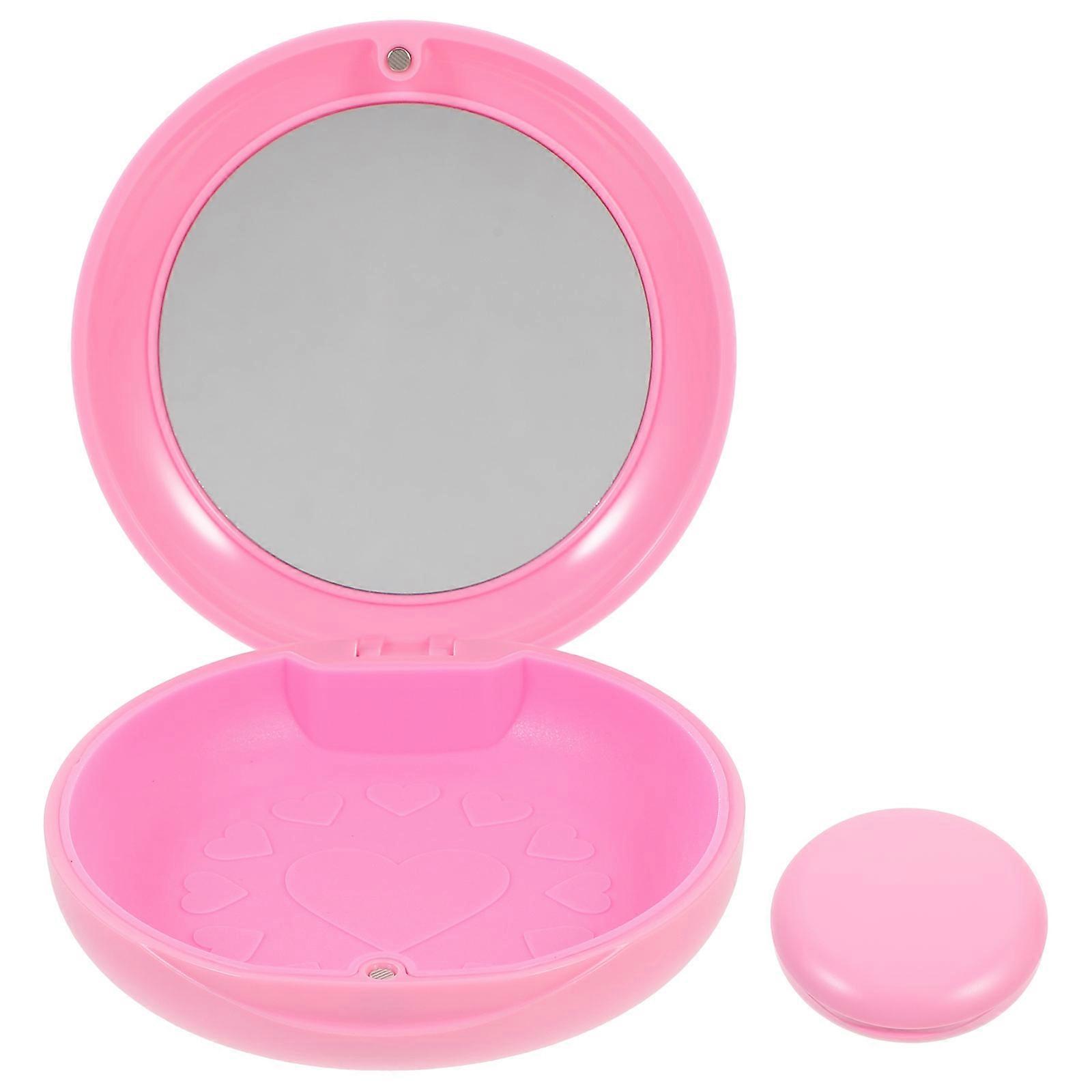 Blue Orthodontic Retainer Case with Mirror for Safe Storage Lightweight Compact and Durable ABS