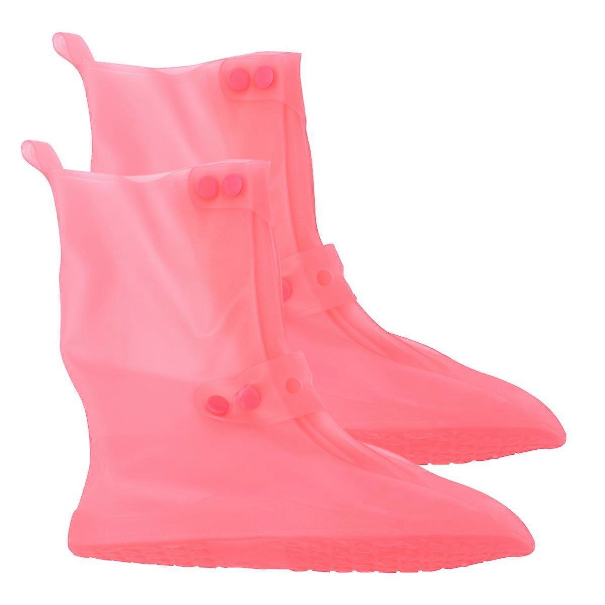 Rainproof Shoe Covers for Kids Made of Durable PVC Pink Nonslip Soles Lightweight and Easy to Carry Size 40/41