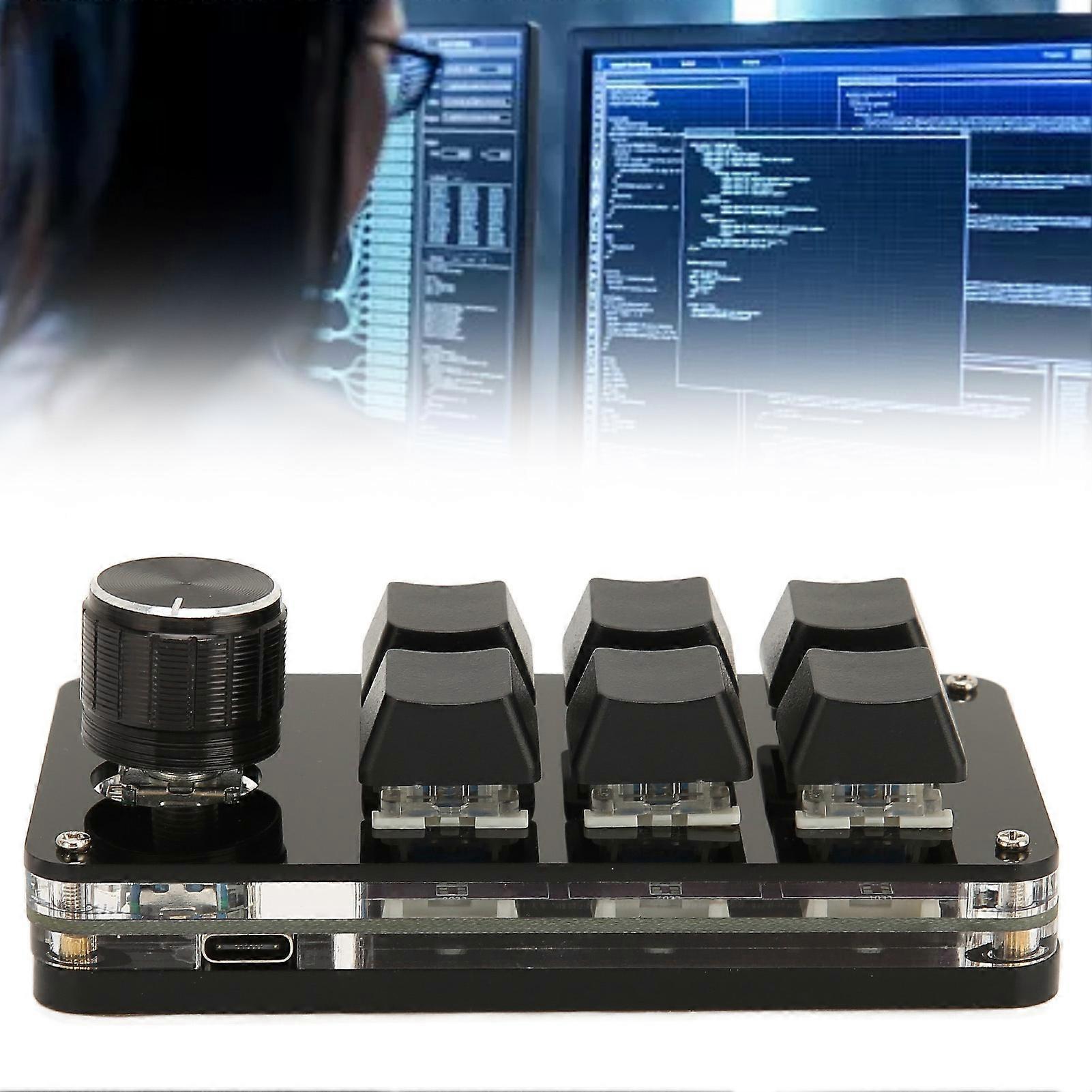 6 Key Mini Keypad with Knob USB DIY Programmable Keyboard OSU Gaming Keyboard for Gaming Office