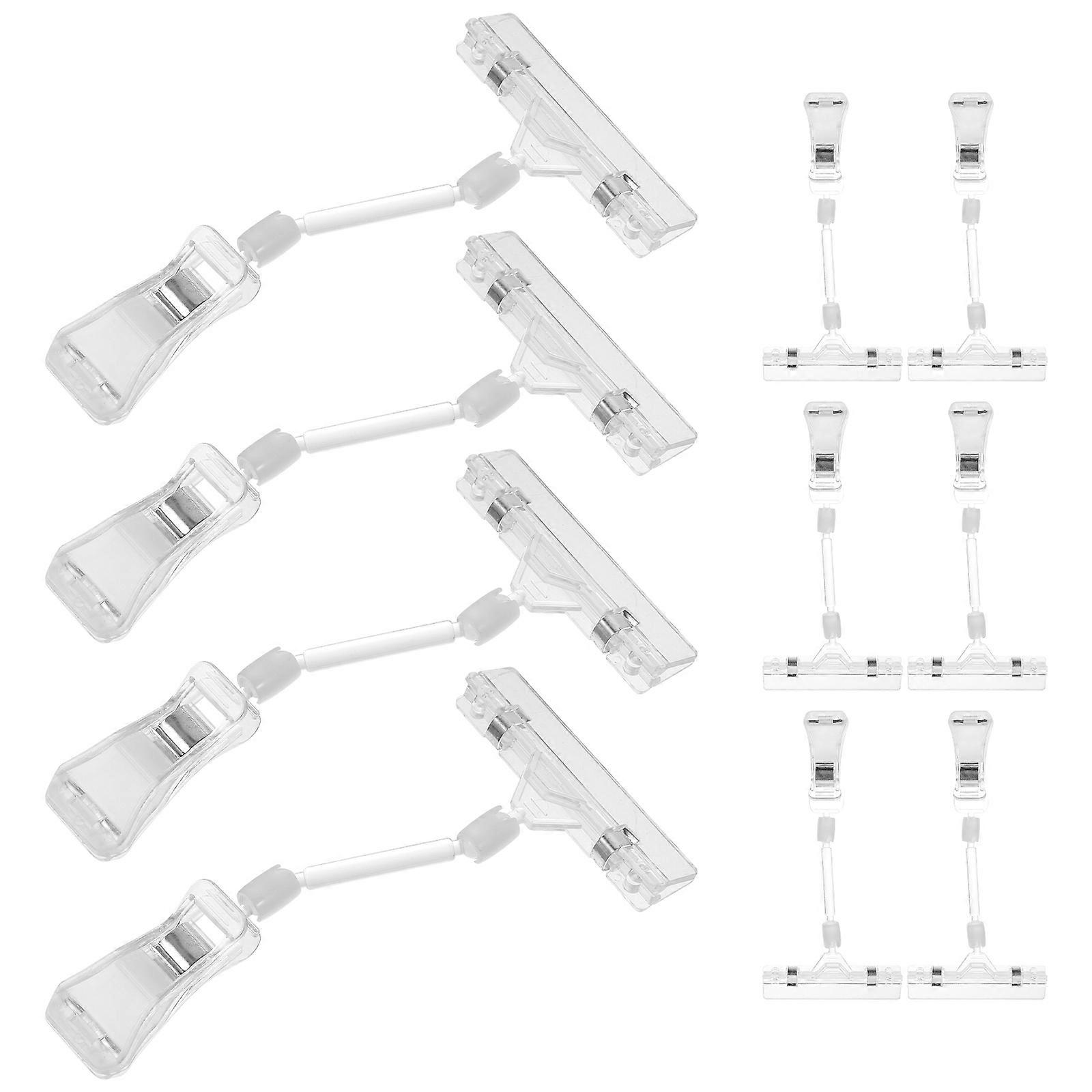 Clear Sign Holder Clips for Shop Use Made of Material Flexible and Rotatable 90 Degrees