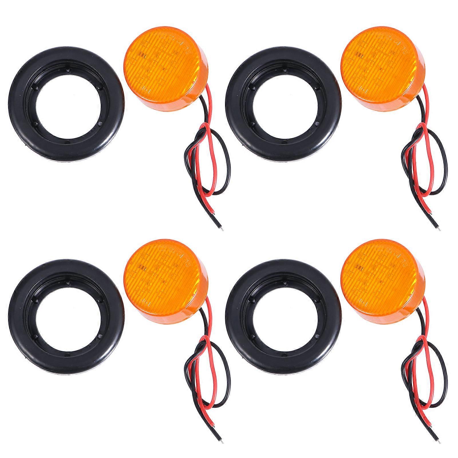 Truck Lights Indicator Warning Signal 7x7cm Orange 4Pcs