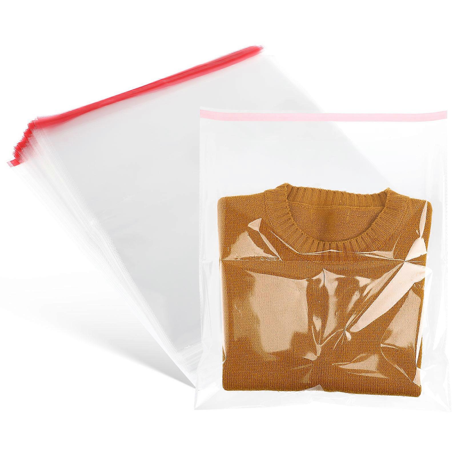 Masteelf 100 Pcs Clear Wrapping Bags for Tshirt Packaging Self Adhesive