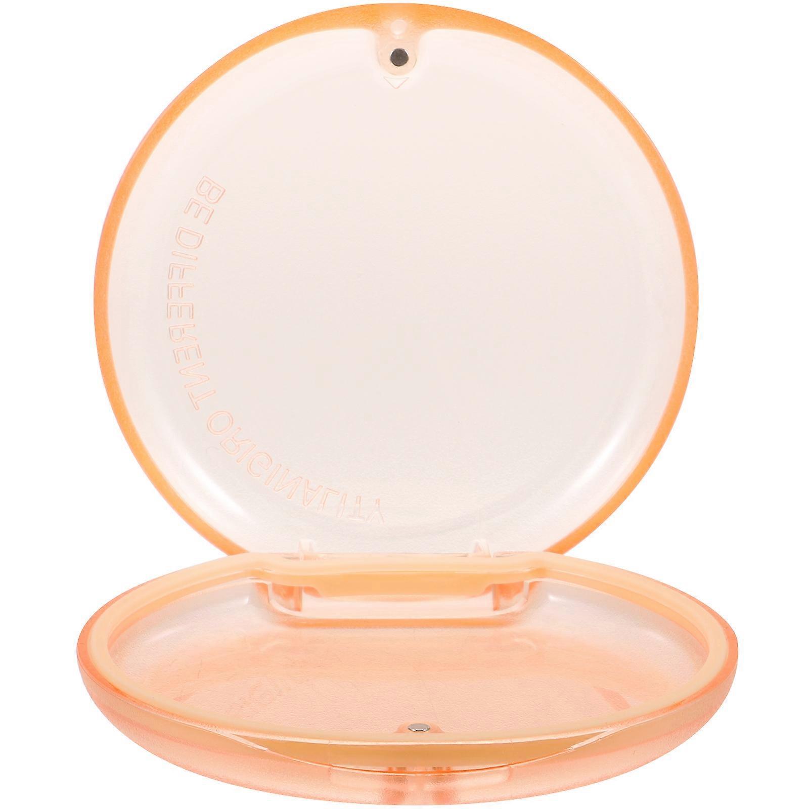 Orange Plastic Denture Case for Storage Convenient Retainer Holder Lightweight and Portable Small Size