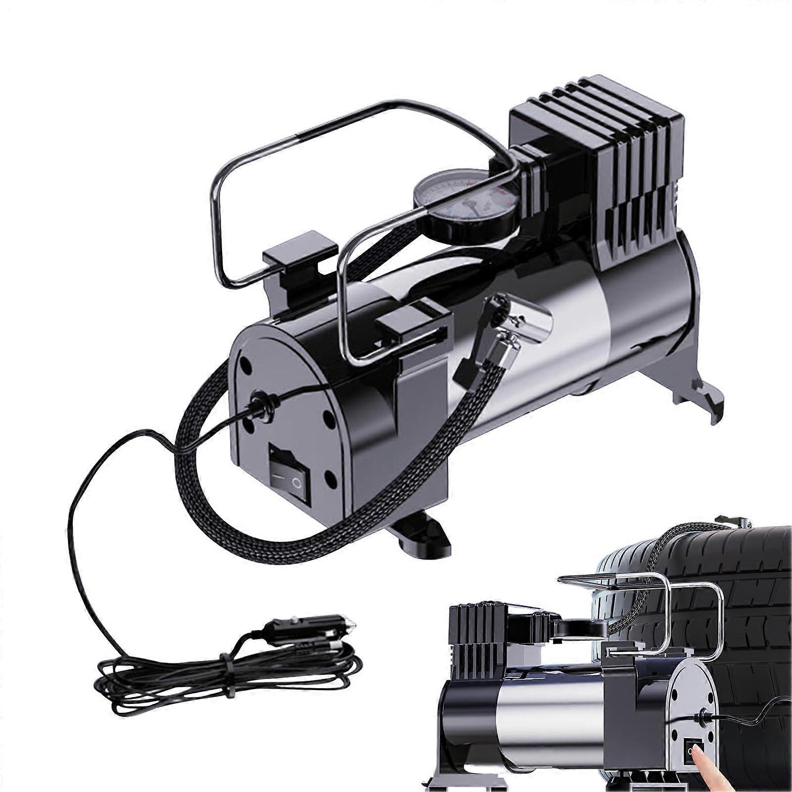 Car Tyre Air Pump, Portable Electric Inflator for Car Tyres, Balls, Outdoor Travel, 12V DC, Compact Design, Fast Inflation