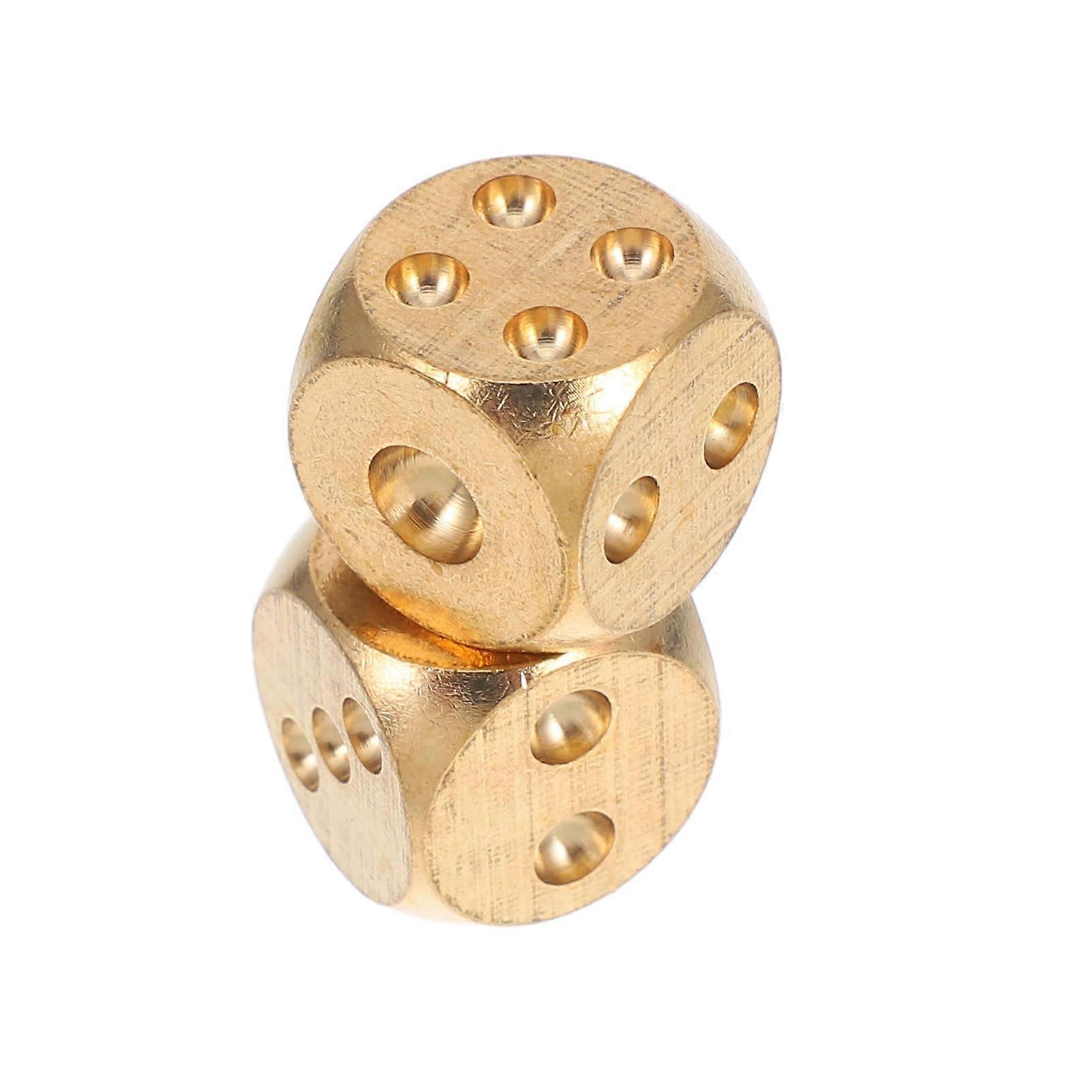 Pub Dice Set Of 2 Metal Dice Cubes Steel Brass Or Gold Finish For Poker And Table Games Standard Size