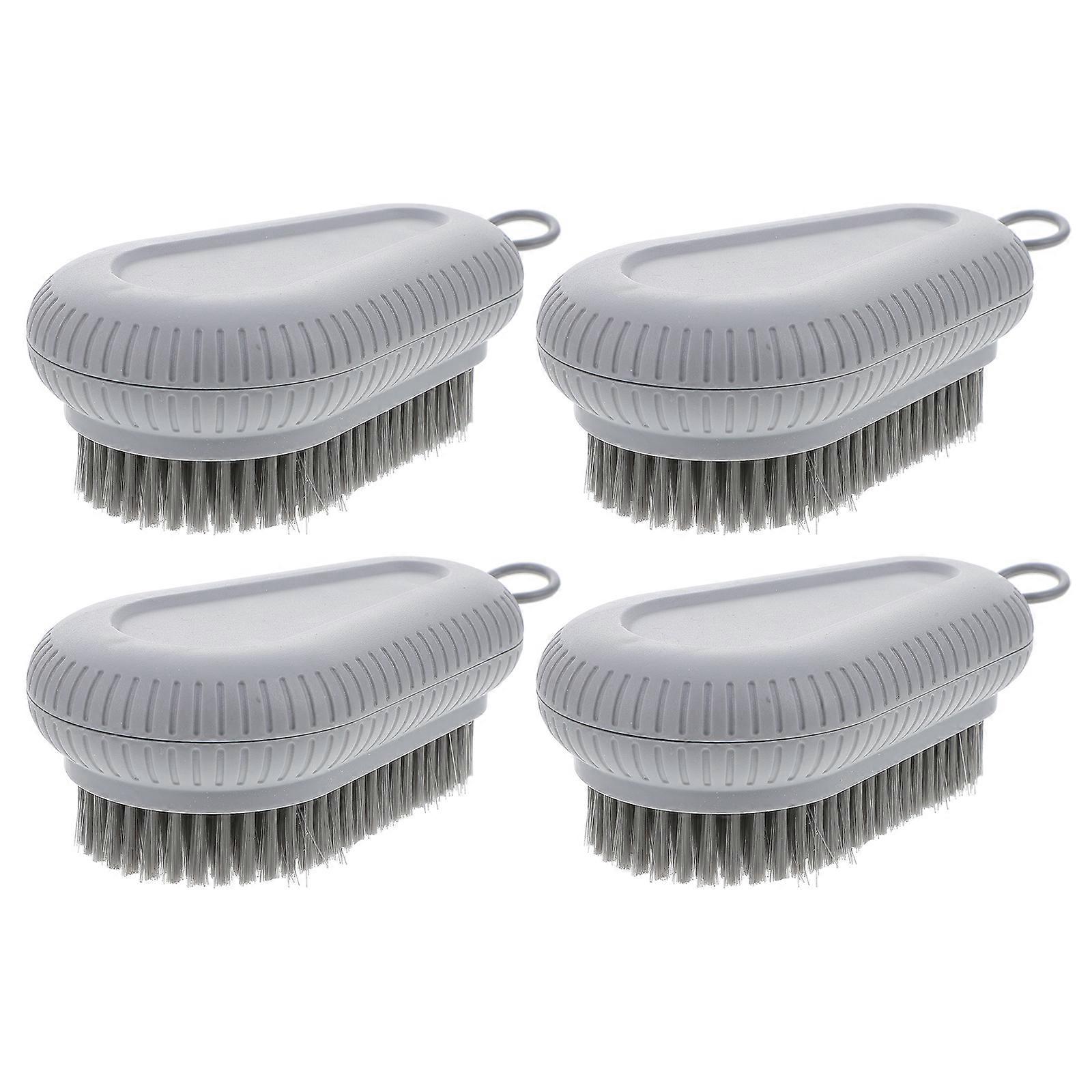 Mini Cleaning Brush 4Pcs For Household Use Practical Design For Shoe And Laundry Cleaning Flexible Bristles Durable Plastic Material