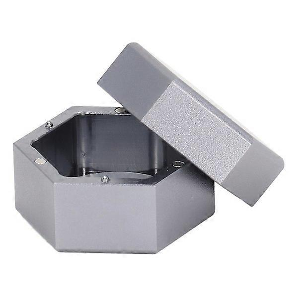 Mini Portable Billard Chalk Box Sechseckiges Queue Pulver Kreidehalter Billard Zubehör Grau