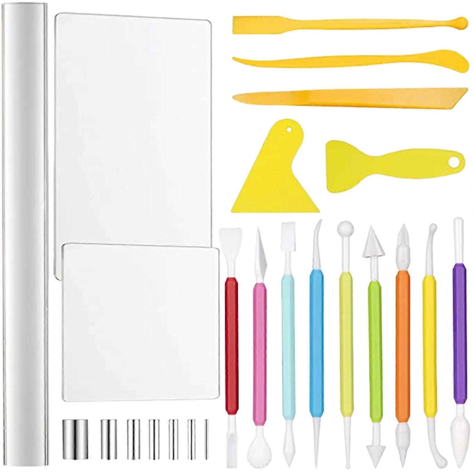 Clay Carving Set 24 Pieces Clay Carving Beginner Tool Set for Kids Kids Beginner Ceramics Making Tool Set