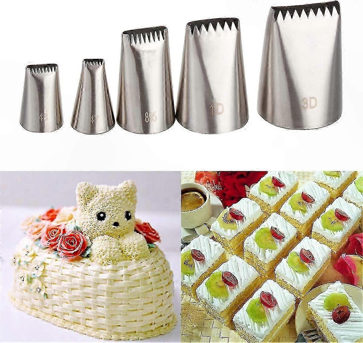 طقم تزيين الكيك - فوهات أنابيب من الفولاذ المقاوم للصدأ للكب كيك والبسكويت ومستلزمات الجليد