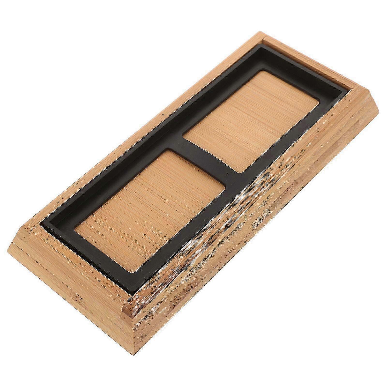 1 Set Bamboo Whetstone Base Holder for Sharpening Stones, Essential Accessory for Blades and Tools