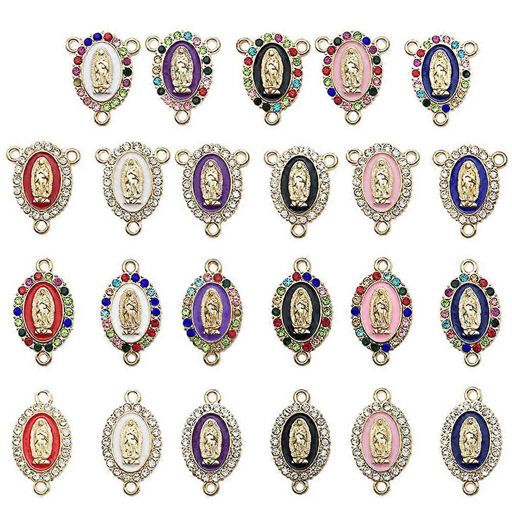 Virgin Mary Charms for DIY Jewelry Making Assorted Color Alloy 24pcs