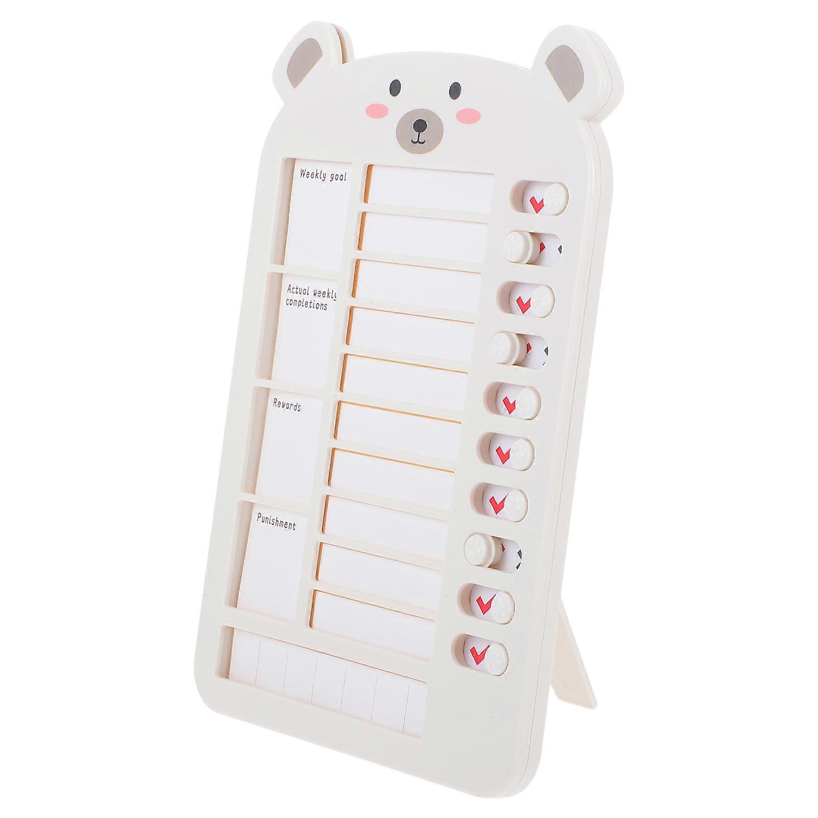 Kids and Adults Daily Routine Chart with Interchangeable Cards for Office Beige 7.5 x 10.5 Inches